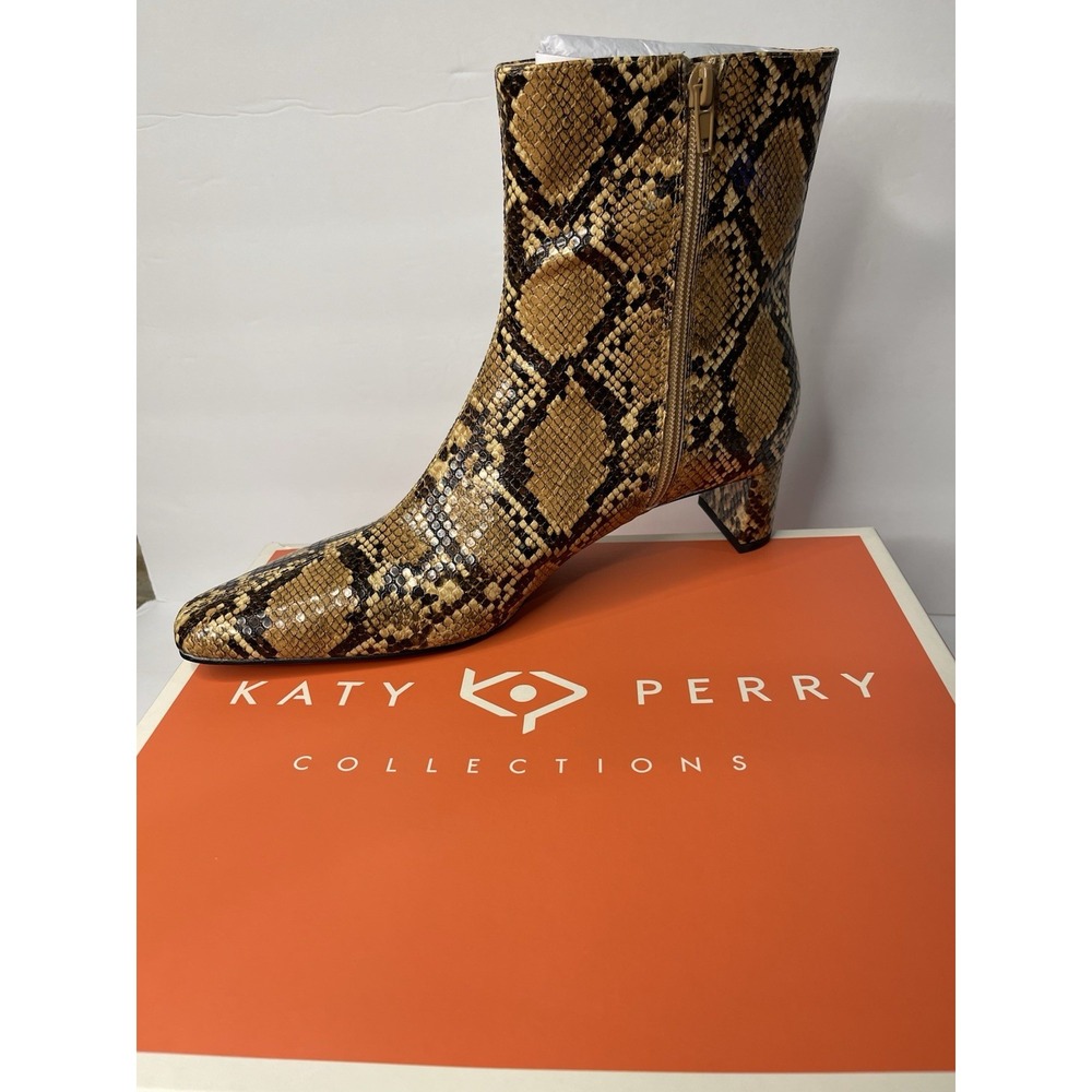 the wandering bootie smooth snake embossed brown multi katy perry size 9.5